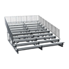21 ft. 10 Row Aluminum Bleacher with Guardrails and Double Footboards