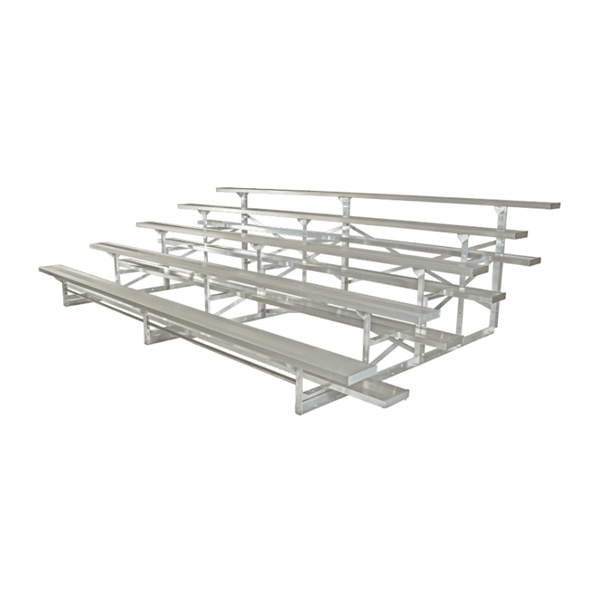 21 ft. 5 Row Portable Aluminum Bleacher without Guardrails and Double Footboards