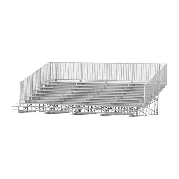 27 ft. 10 Row Aluminum Bleacher with Guardrails and Double Footboards