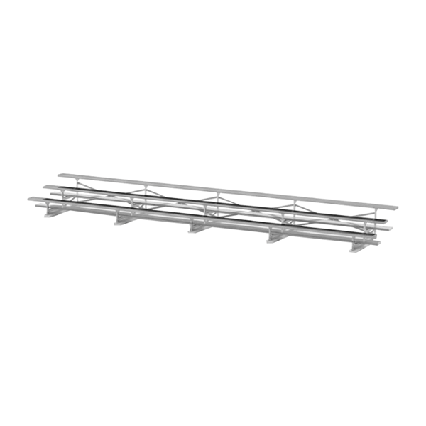 27 ft. 3 Row Portable Aluminum Bleacher without Guardrails and Double Footboards