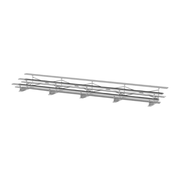 27 ft. 3 Row Portable Aluminum Bleacher without Guardrails and Double Footboards