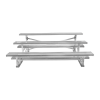 27 ft. 3 Row Tip and Roll Aluminum Bleacher without Guardrails and Double Footboards