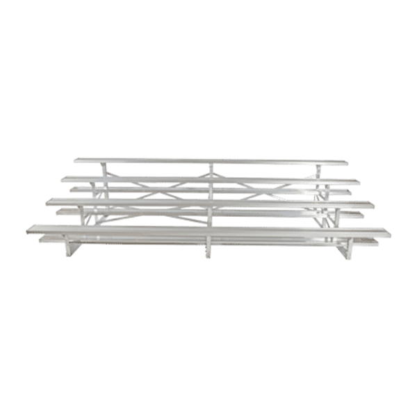 27 ft. 4 Row Portable Aluminum Bleacher without Guardrails and Double Footboards