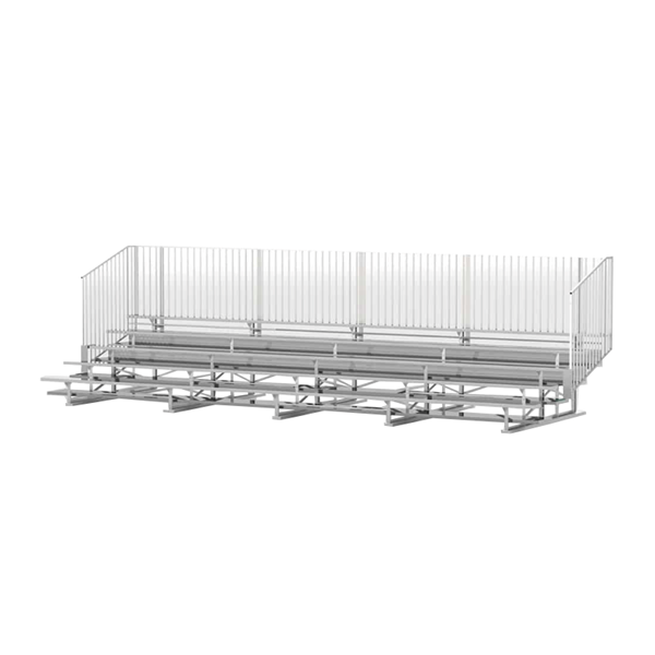27 ft. 5 Row Aluminum Bleacher with Guardrails and Double Footboards