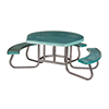 48" Round ADA Picnic Table with Fiberglass Top and Plastisol Expanded Metal Seats