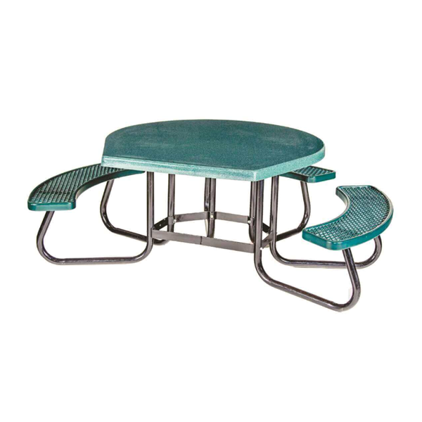 48" Round ADA Picnic Table with Fiberglass Top and Plastisol Expanded Metal Seats