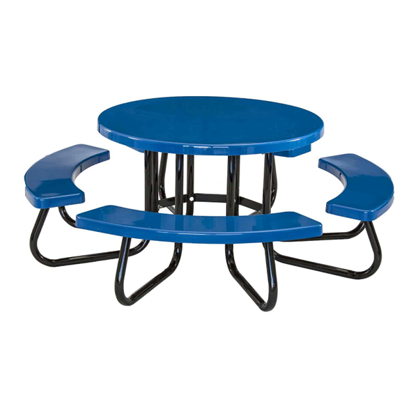 48" Round Fiberglass Picnic Table with 1 5/8" O.D. Tube Steel Frame