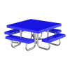 48" Square Fiberglass Picnic Table with Galvanized Pedestal Frame