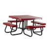 48" Square Fiberglass Picnic Table with Galvanized Pedestal Frame