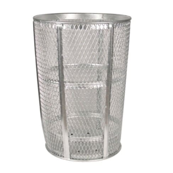 52 Gallon Galvanized Mesh Basket Trash Can