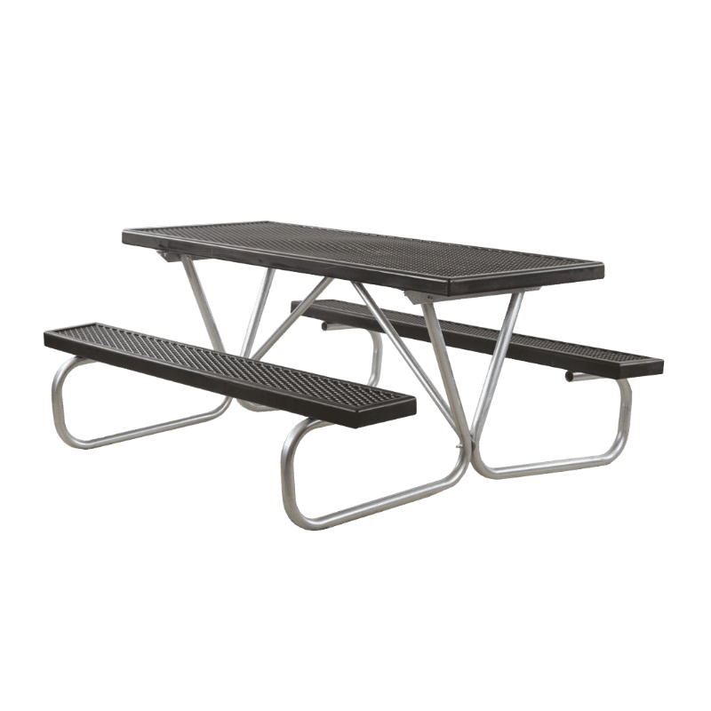 6 Ft. Plastisol Coated Metal Picnic Table with Galvanized Bolted Frame