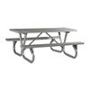 8 Ft. Aluminum Picnic Table with Heavy Duty Bolted 2 3/8" O.D. Tube Steel Frame
