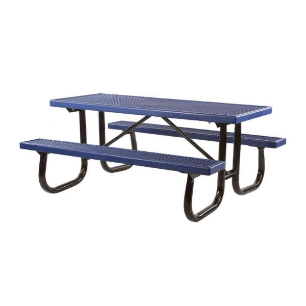  8 Ft. Quick Ship Plastisol Coated Expanded Metal Picnic Table