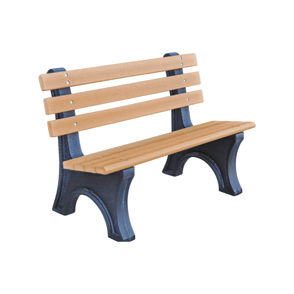 4 Ft. Recycled Plastic Park Garden Bench with Back