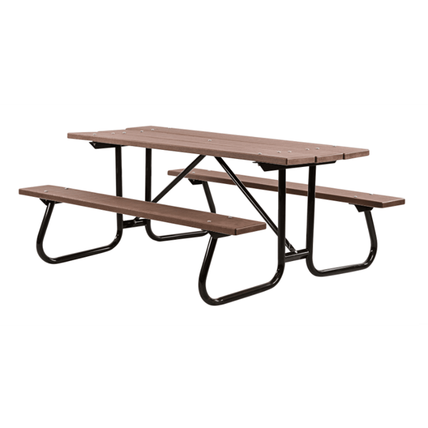 6 Ft. Recycled Plastic Picnic Table with 1 5/8" Welded Galvanized Frame