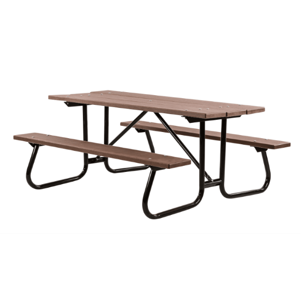 6 Ft. Recycled Plastic Picnic Table with 1 5/8" Welded Galvanized Frame