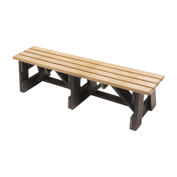 6 Foot Slatted Recycled Plastic Boardwalk Style Bench, 137 lbs. 