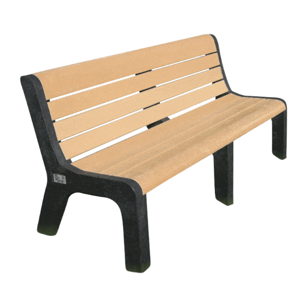 Evergreen Series Heavy Duty High Back Recycled Plastic Garden Bench - 4', 5', or 6'