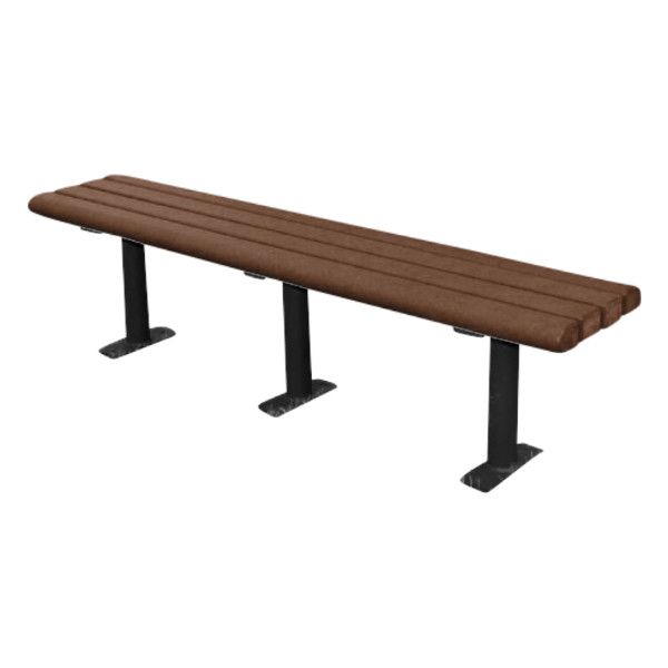 Park Scapes Recycled Plastic Flat Backless Bench With Steel Frame