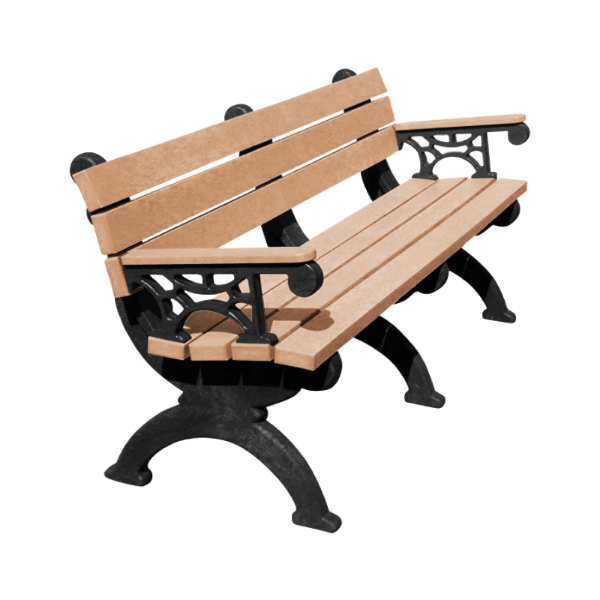 Monarque Recycled Plastic Bench with Back and Arms