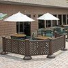 Decorative Lattice Style Resin Patio Fencing With Portable Bases 