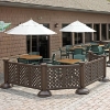 Decorative Lattice Style Resin Patio Fencing With Portable Bases 