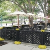 Decorative Lattice Style Resin Patio Fencing With Portable Bases 