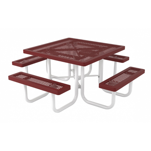 46" Regal Square Polyethylene Coated Metal Picnic Table