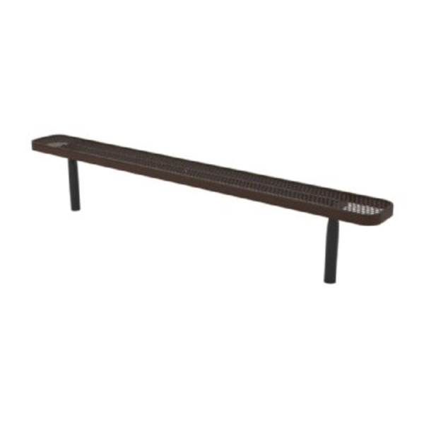 Ultra Leisure Perforated Style Polyethylene Coated Steel Stationary Backless Bench	