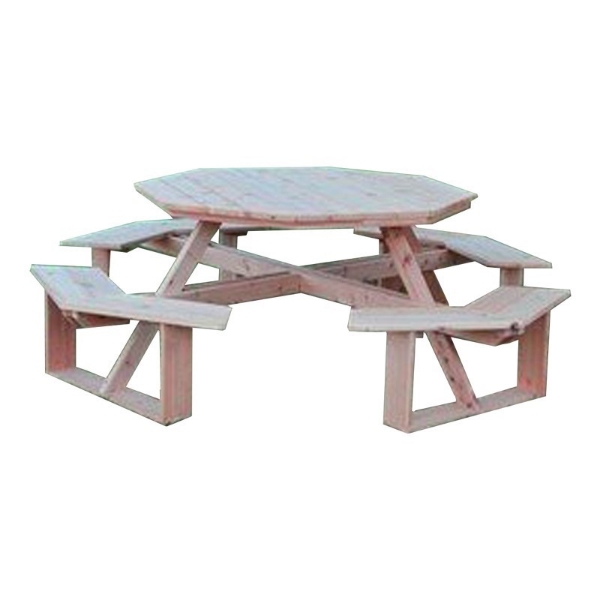 54" Octagonal Walk-In Wooden Picnic Table
