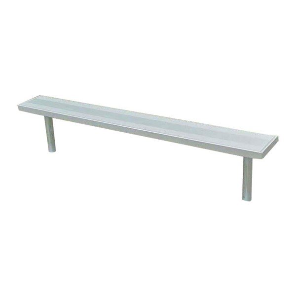 	Stationary Aluminum Backless Sports Bench with Galvanized Steel Frame - 6 or 8 ft.