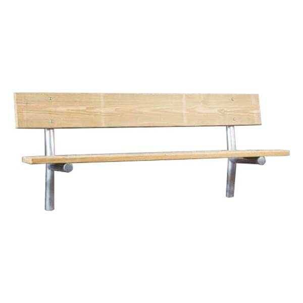 	Stationary Wooden Park Bench with Galvanized Steel Frame - 6 or 8 ft.