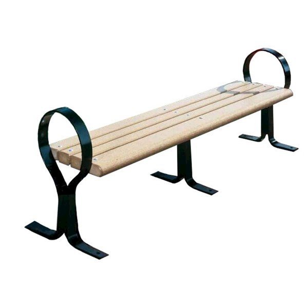 Hoop Recycled Plastic Flat Backless Bench With Steel Frame