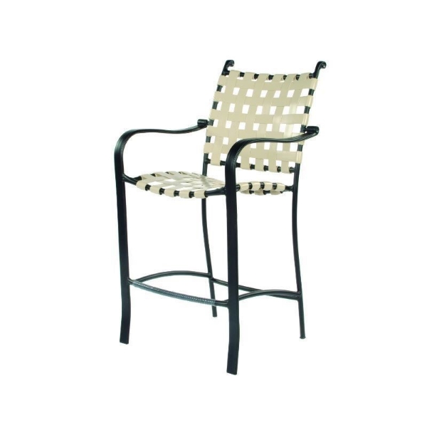 Rosetta Basketweave Vinyl Strap Barstool with Powder-Coated Aluminum Frame - 17 lbs.