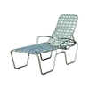 Sanibel Basketweave Full-Body Vinyl Strap Chaise Lounge with Powder-Coated Aluminum Frame- 24 lbs.