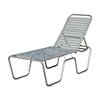 Sanibel Vinyl Strap Chaise Lounge with Powder-Coated Aluminum Frame - 24 lbs.