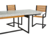 Wooden Plank Dining Chair with Powder-Coated Aluminum Frame - 37 lbs.