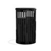 32-Gallon Vertical Strap Trash Receptacle with Steel Slats