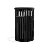 32-Gallon Vertical Strap Trash Receptacle with Steel Slats