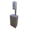 Post Mounted Manual Dispenser Sanitation Station with 10-Gallon Trash Receptacle
