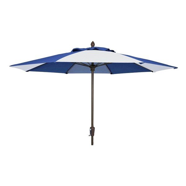 	7.5 Ft. Octagonal Commercial Fiberglass Ribbed Market Umbrella With Two Piece Aluminum Pole And Alternating Canopy Pattern