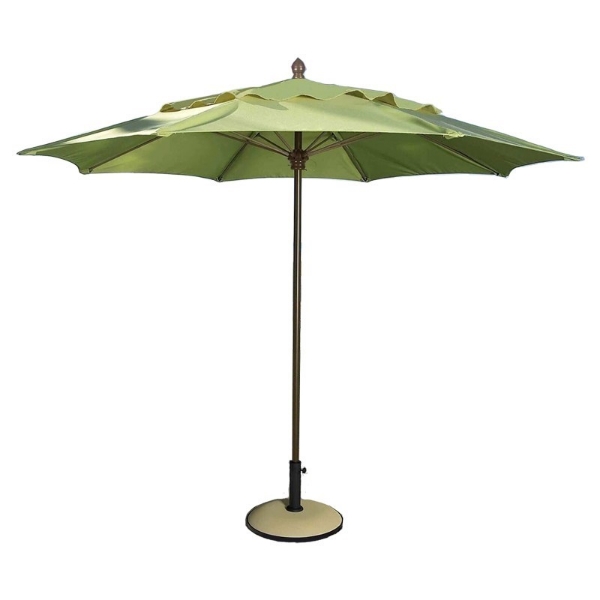 	11 Ft. Octagonal Commercial Fiberglass Ribbed Market Umbrella With Aluminum Pole And Marine Grade Fabric