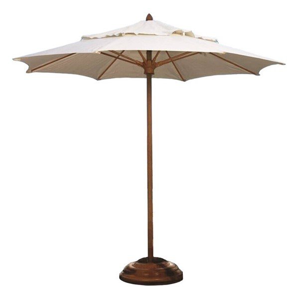Augusta Style 9 Foot Octagon Diameter Market Umbrella. One Piece Wood Simulated Pole. Marine Grade Fabric Tops.