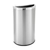 	8 Gallon Precision Half Moon Stainless Steel Trash Receptacle - 11 lbs.