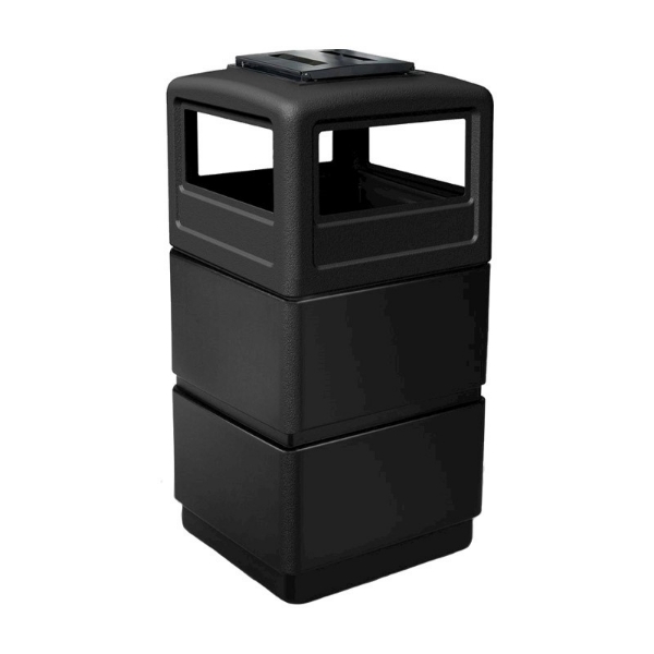 	38 Gallon Three-Tier Ashtray Lid Polyethylene Plastic Receptacle - 21 lbs.