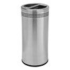 	20 Gallon Precision Stainless Steel Round Recycle Receptacle With Two Separated Open Top