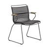 Ledge Lounger Playnk Dining Chair with Powder-Coated Steel Frame and Bamboo Armrests - 18 lbs.