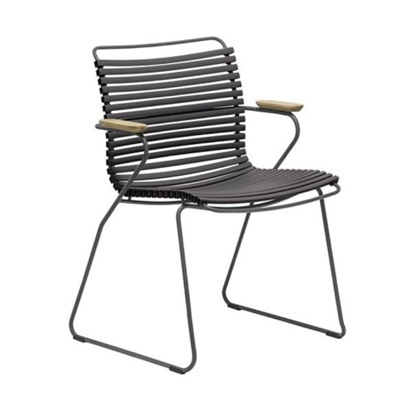 Ledge Lounger Playnk Dining Chair with Powder-Coated Steel Frame and Bamboo Armrests - 18 lbs.