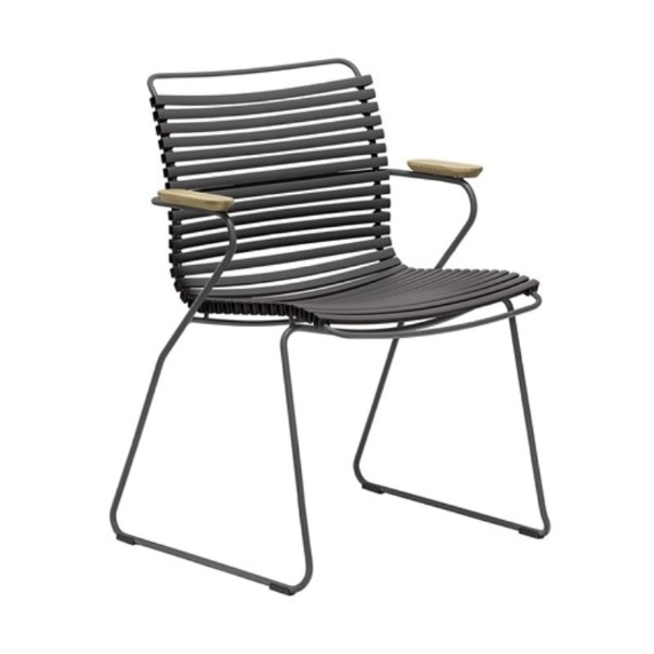 Ledge Lounger Playnk Dining Chair with Powder-Coated Steel Frame and Bamboo Armrests - 18 lbs.