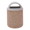 	42 Gallon Commercial Concrete Round Trash Receptacle With Two-Way Dome Top